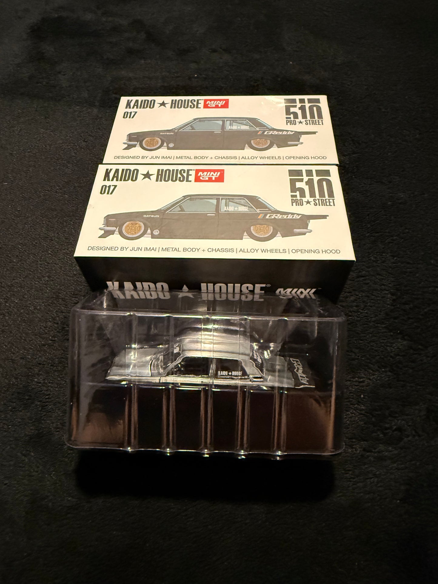 Kaido House 1:64 Datsun 510 Pro Street GReddy Gun Metal Grey - Regular & Chase PAIR