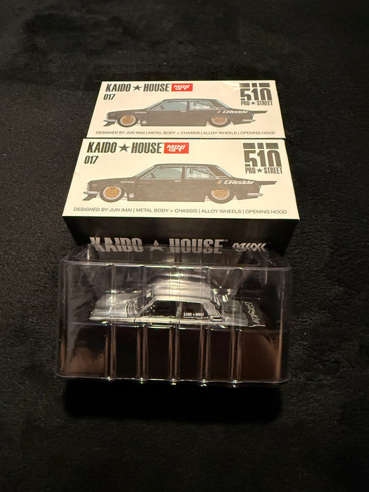 Kaido House 1:64 Datsun 510 Pro Street GReddy Gun Metal Grey - Regular & Chase PAIR