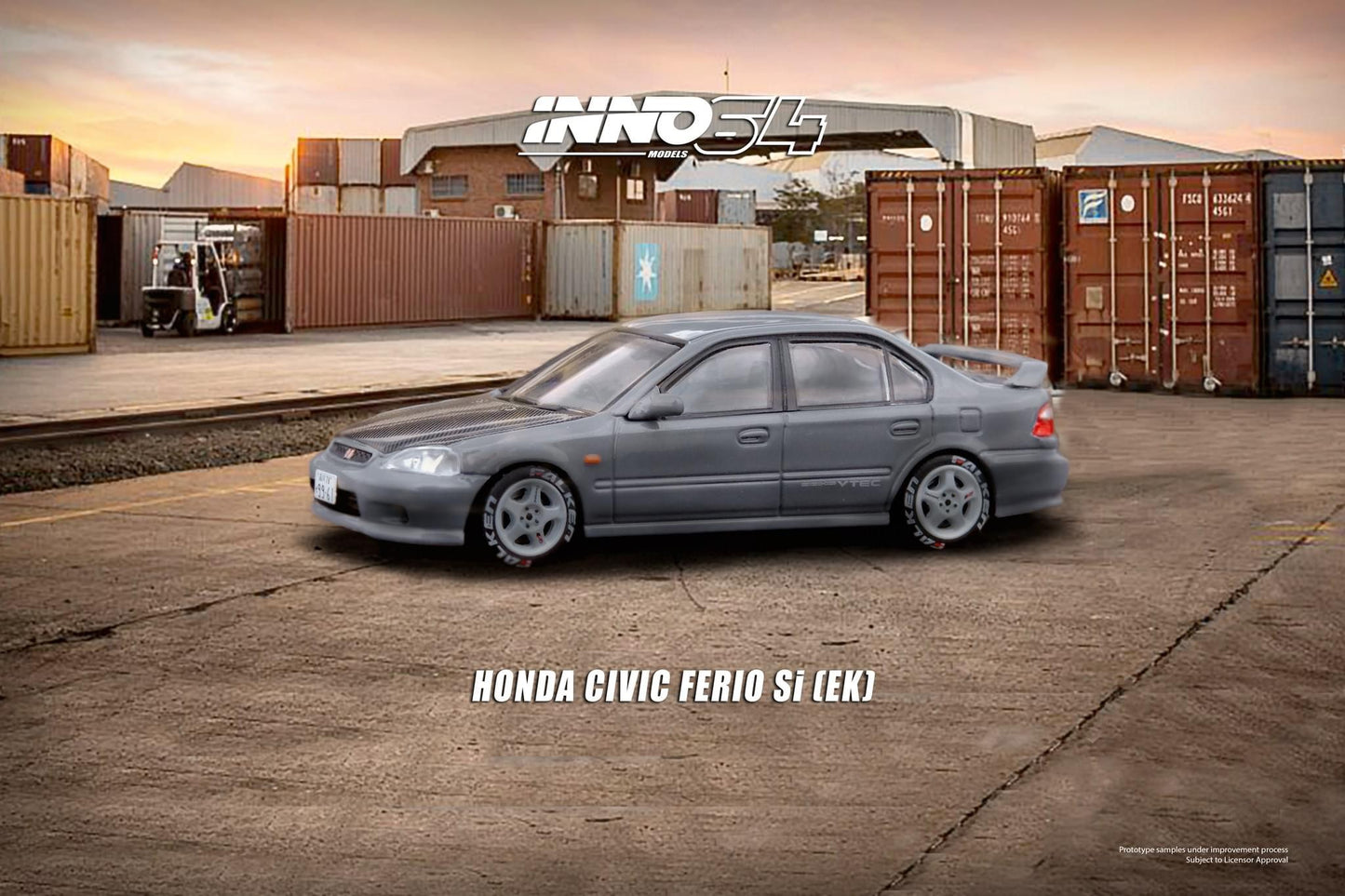 Inno64 1:64 Honda Civic Ferio (EK) Sedan - Cement Grey