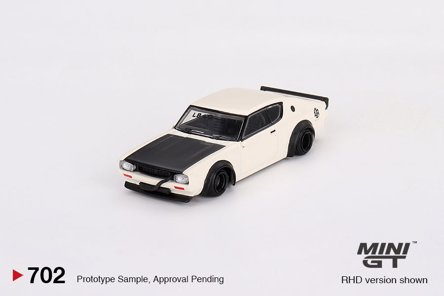 MiniGT 1:64 Nissan Skyline Kenmeri Liberty Walk – White MiJo Exclusive #702