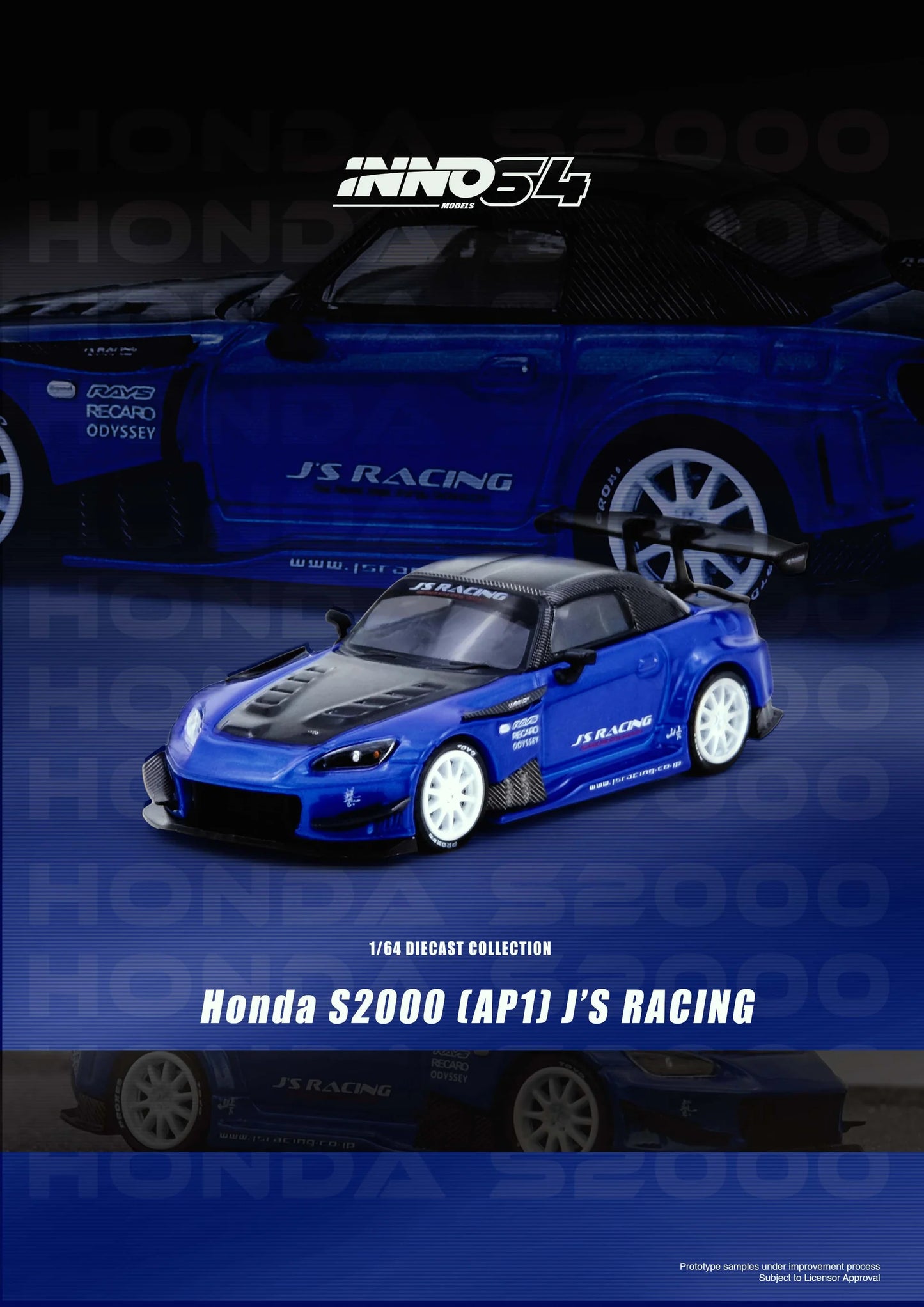 Inno64 1:64 Honda S2000 J's Racing - Blue
