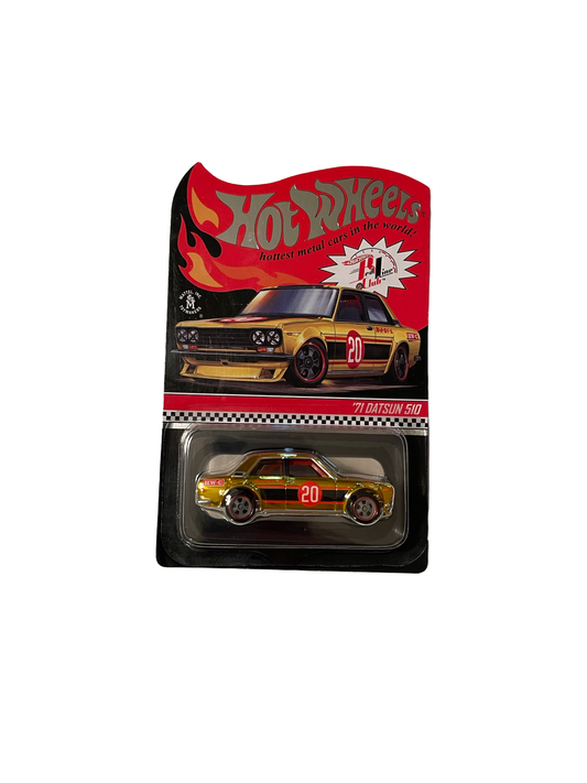 Hot Wheels 1:64 2019 RLC Red Line Club ‘71 Datsun 510 - Gold