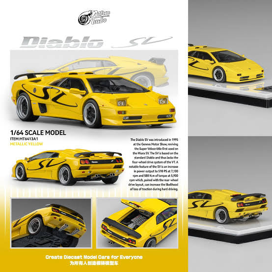 Micro Turbo - 1:64 Custom Diablo SV - Metallic Yellow
