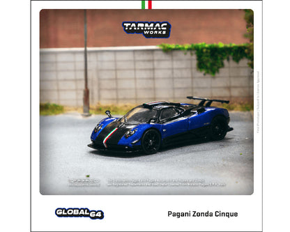 Tarmac Works 1:64 Pagani Zonda Cinque Blu Francia - GLOBAL64