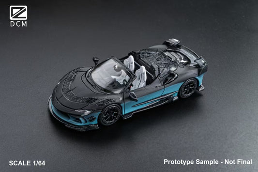 DCM 1:64 Ferrari Mansory SF90 F9XX Black Blue Gradient - Roadster