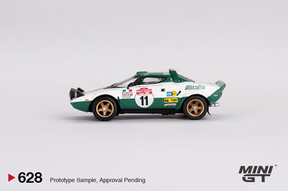 MiniGT 1:64 Lancia Stratos HF 1975 Rally Sanremo Winner #11- White – MiJo Exclusive #628