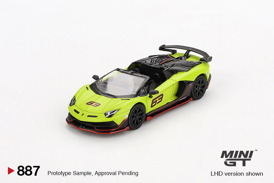 MiniGT 1:64 Lamborghini Aventador SVJ 63 Roadster – Verde Shock #887