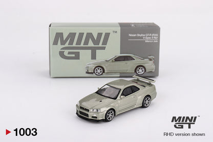 MiniGT 1:64 Nissan Skyline GT-R (R34) V-Spec II Nür – Millenium Jade #1003