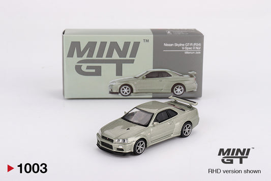MiniGT 1:64 Nissan Skyline GT-R (R34) V-Spec II Nür – Millenium Jade #1003