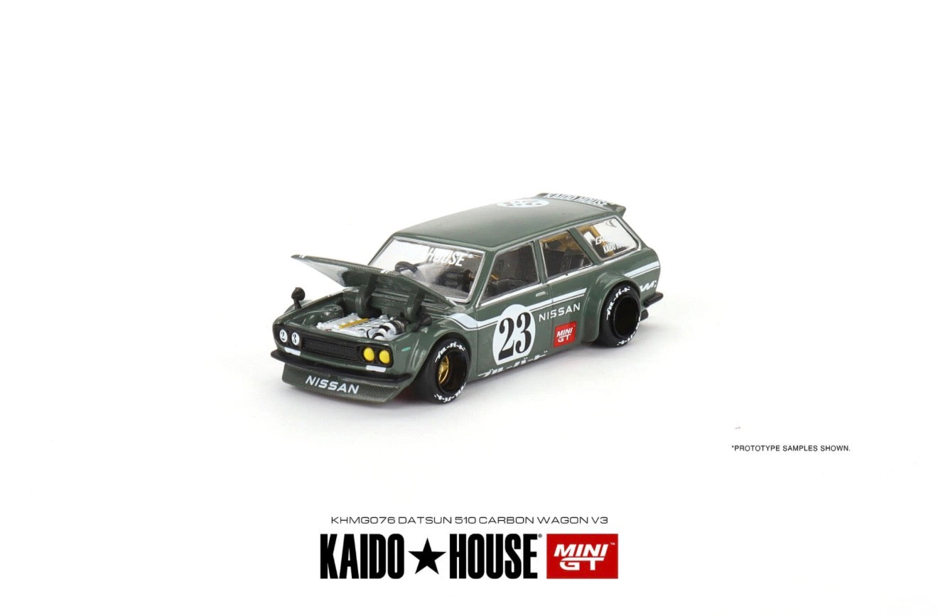 Kaido House 1:64 Datsun KAIDO 510 Wagon Carbon Fiber V3 - Regular & Chase PAIR