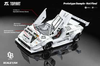 Top Art 1:64 LBWK Countach - White