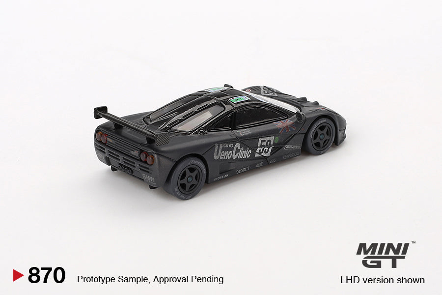 ** Limit 2 ** MiniGT 1:64 McLaren F1 GTR #59 1995 Le Mans 24Hr Winner – Post-Race Weathered Matte Black #870