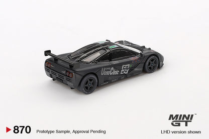 ** Limit 2 ** MiniGT 1:64 McLaren F1 GTR #59 1995 Le Mans 24Hr Winner – Post-Race Weathered Matte Black #870