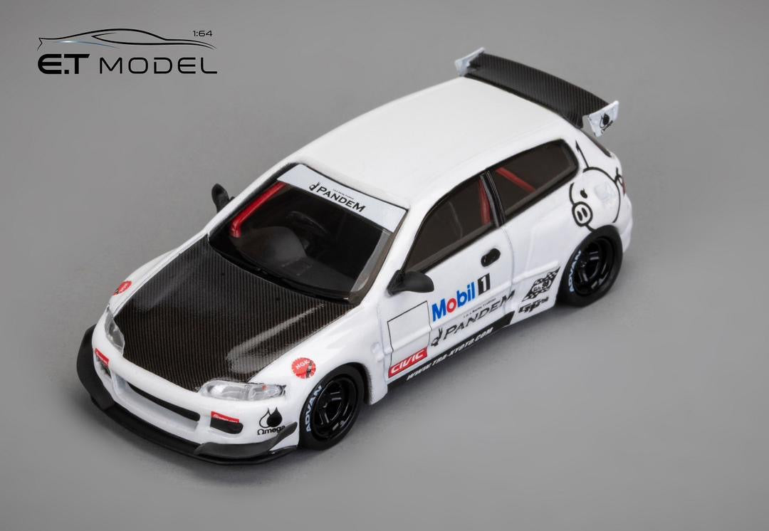 ET Model x Model Collect MC 1:64 Pandem Civic EG6 Rocket Bunny - Mobil 1