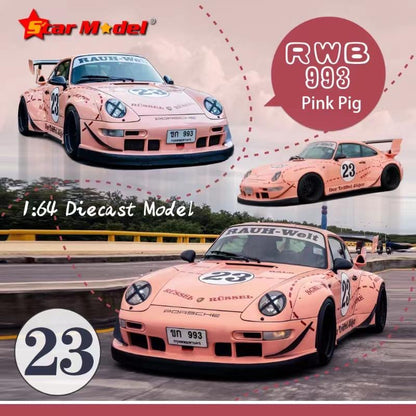 Star Model 1:64 Porsche RWB 993 Pink Pig - 2 Styles