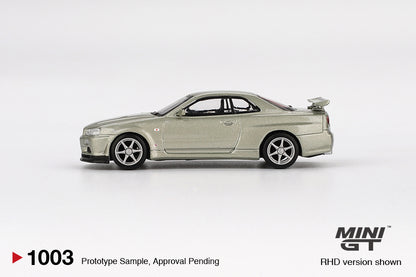 MiniGT 1:64 Nissan Skyline GT-R (R34) V-Spec II Nür – Millenium Jade #1003