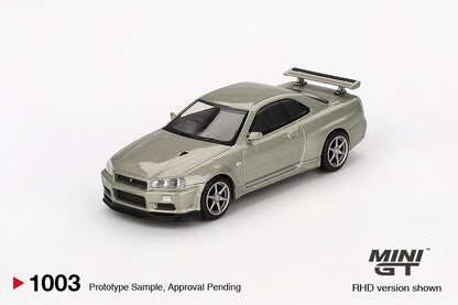 MiniGT 1:64 Nissan Skyline GT-R (R34) V-Spec II Nür – Millenium Jade #1003