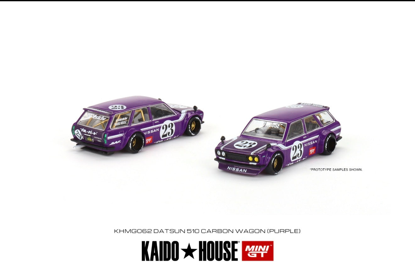 Kaido House 1:64 Datsun KAIDO 510 Wagon Carbon Fiber  V1 Purple - Regular & Chase PAIR