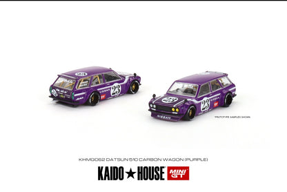 Kaido House 1:64 Datsun KAIDO 510 Wagon Carbon Fiber  V1 Purple - Regular & Chase PAIR