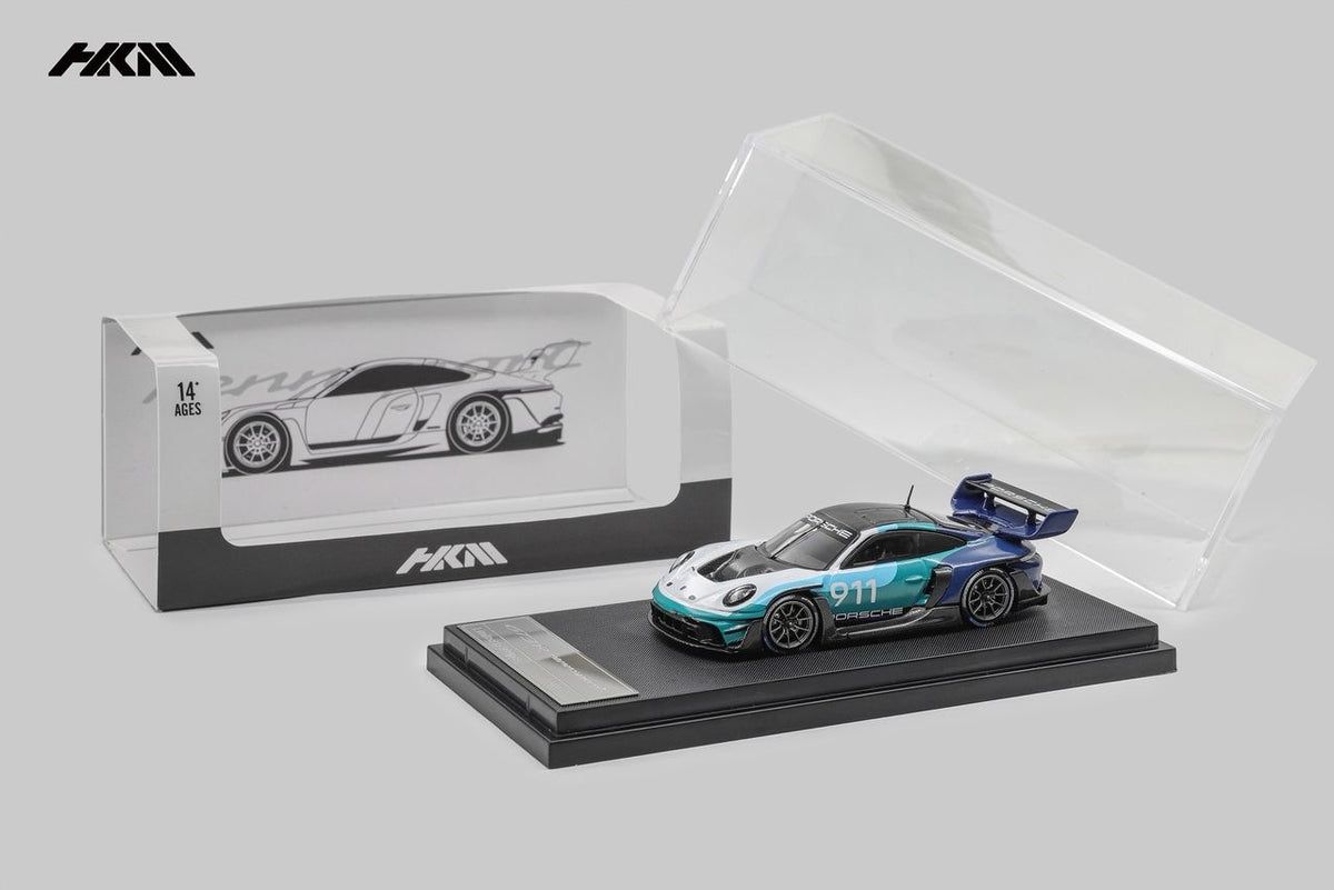 HKM 1:64 Porsche 992 GT3 R Rennsport - Blue/White