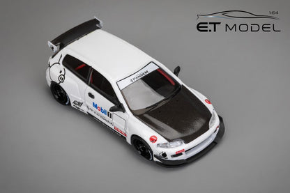ET Model x Model Collect MC 1:64 Pandem Civic EG6 Rocket Bunny - Mobil 1