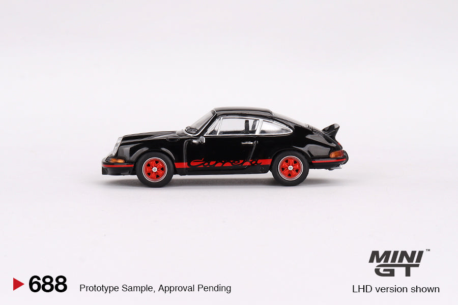 MiniGT 1:64 Porsche 911 Carrera RS 2.7 Black with Red Livery - MiJo Exclusive #688