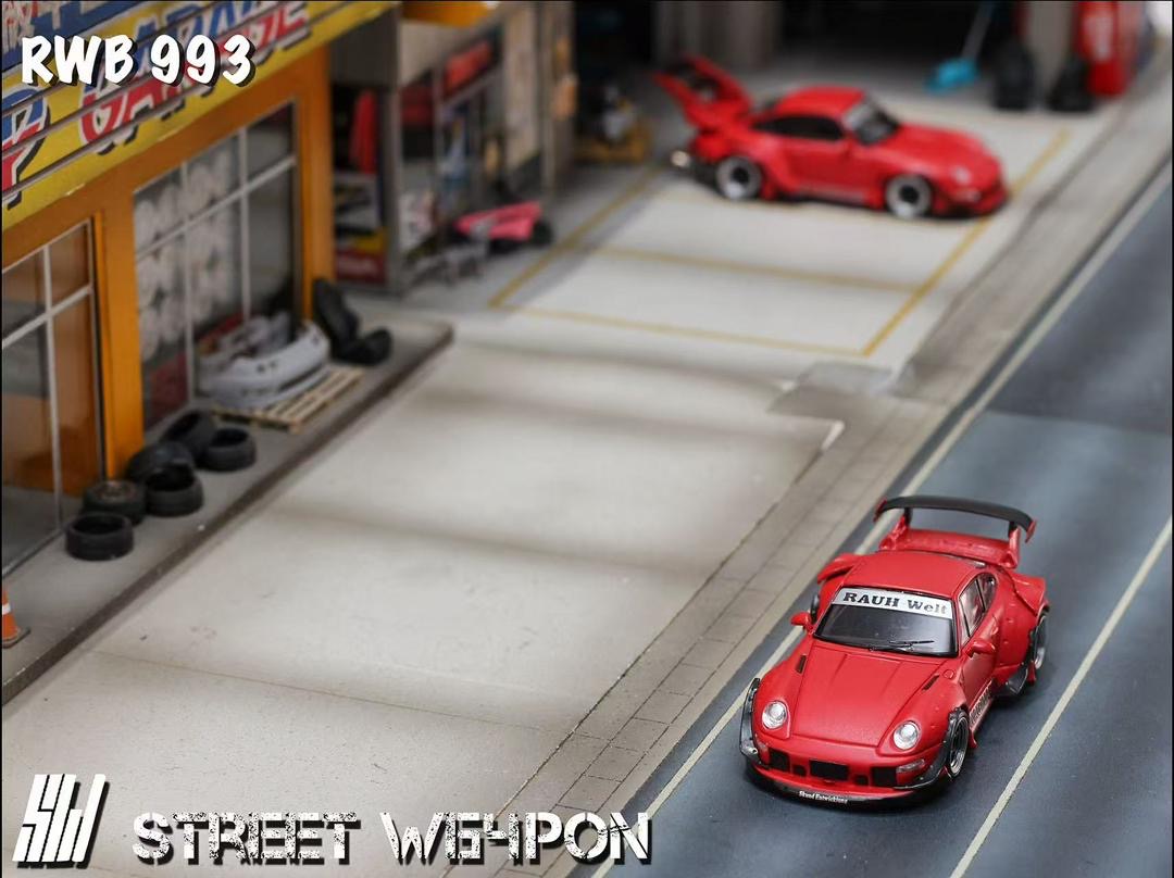 Street Weapon 1:64 Porsche RWB 993 Naginata - Matte Red *2 Styles*