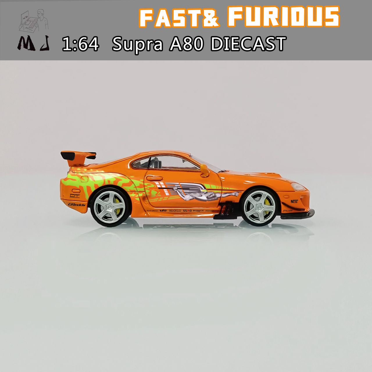 MJ Model 1:64 Supra A80 Orange Fast & Furious