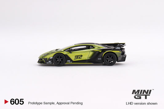 MiniGT 1:64 Lamborghini LB-Silhouette Works Aventador GT EVO – Lime - MiJo Exclusive #605