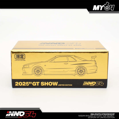 Inno64 1:64 Nissan Skyline GT-R R34 Top Secret GOLD - 2025 GTSHOW Event Exclusive VIP