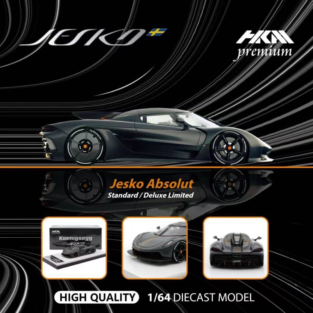 HKM 1:64 Premium Koenigsegg Jesko Dark Grey - 2 Styles