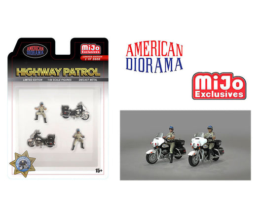 American Diorama 1:64 Figures - Highway Patrol Motorcycles – MiJo Exclusive