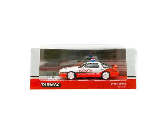 Tarmac Works 1:64 Toyota Supra Pace Car – White and Red – Hobby64
