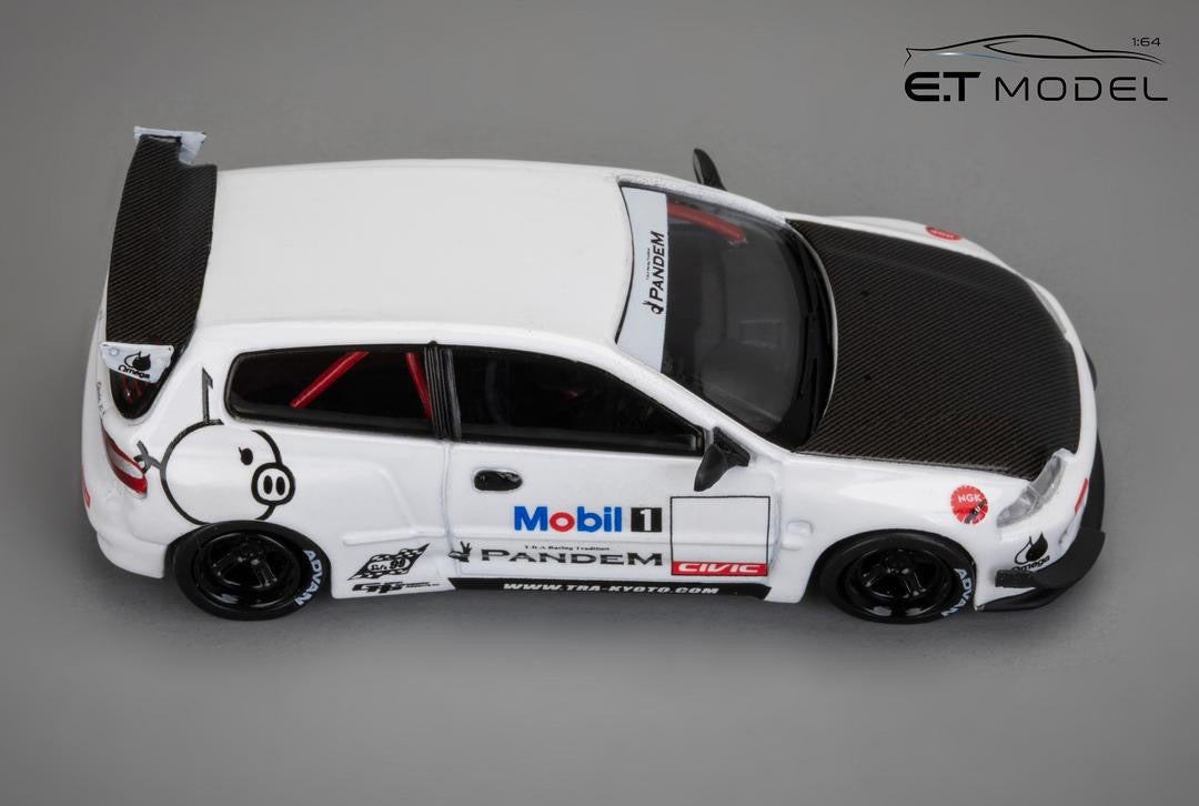 ET Model x Model Collect MC 1:64 Pandem Civic EG6 Rocket Bunny - Mobil 1