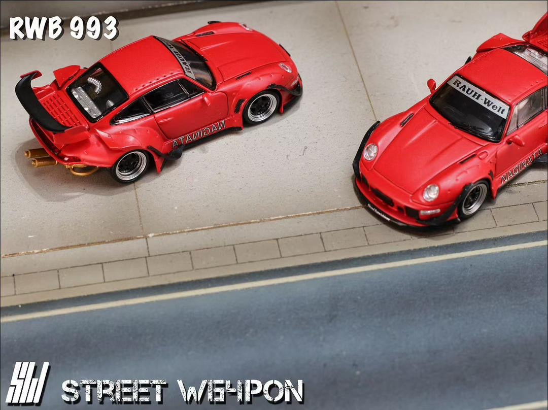 Street Weapon 1:64 Porsche RWB 993 Naginata - Matte Red *2 Styles*