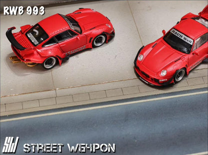 Street Weapon 1:64 Porsche RWB 993 Naginata - Matte Red *2 Styles*