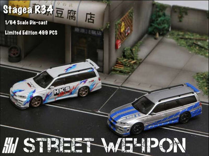 Street Weapon 1:64 Nissan Stagea R34 Wagon - 2 Styles