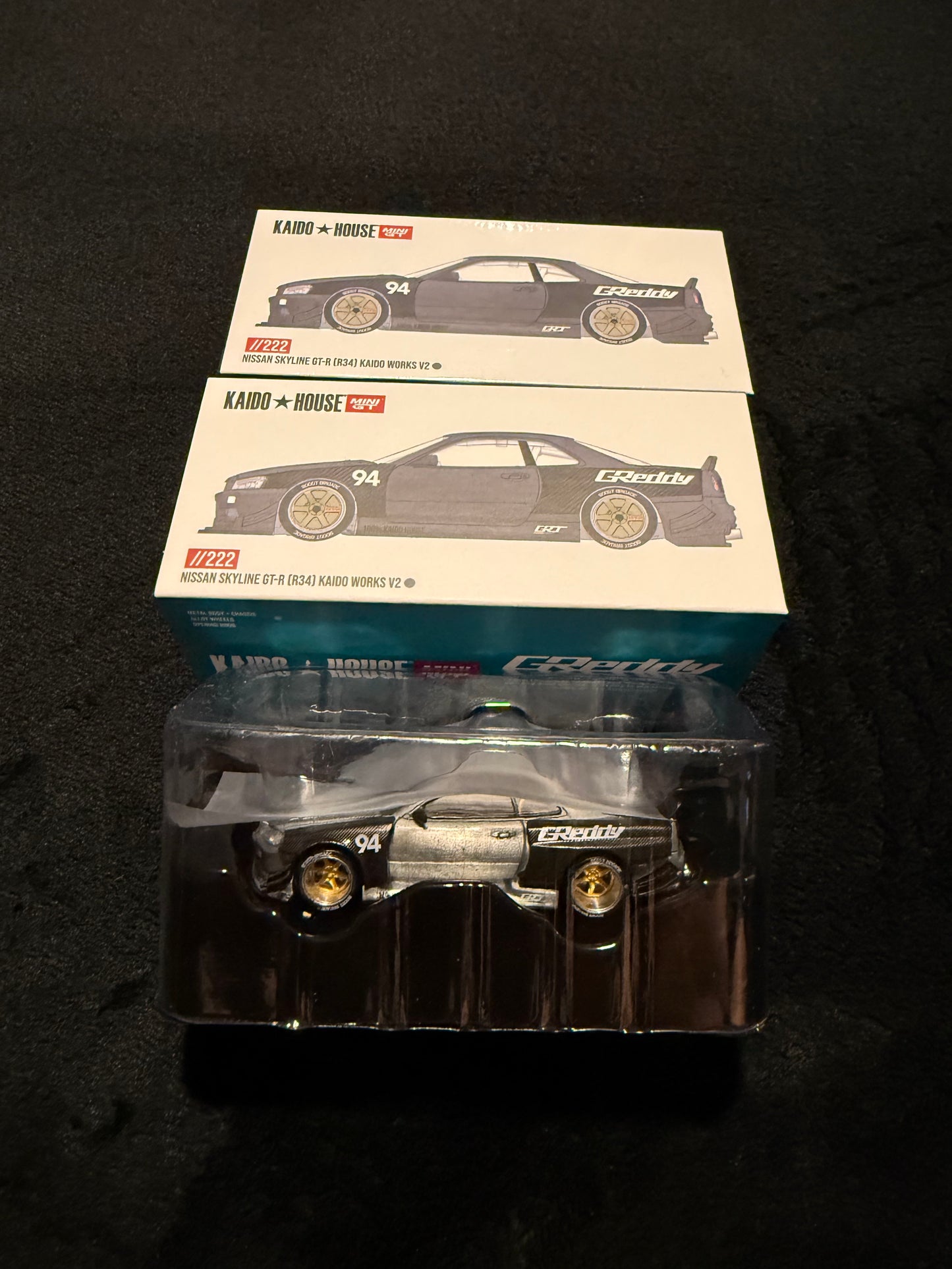 Kaido House 1:64 Nissan Skyline GT-R (R34) Kaido Works GReddy V2 - Regular & Chase PAIR
