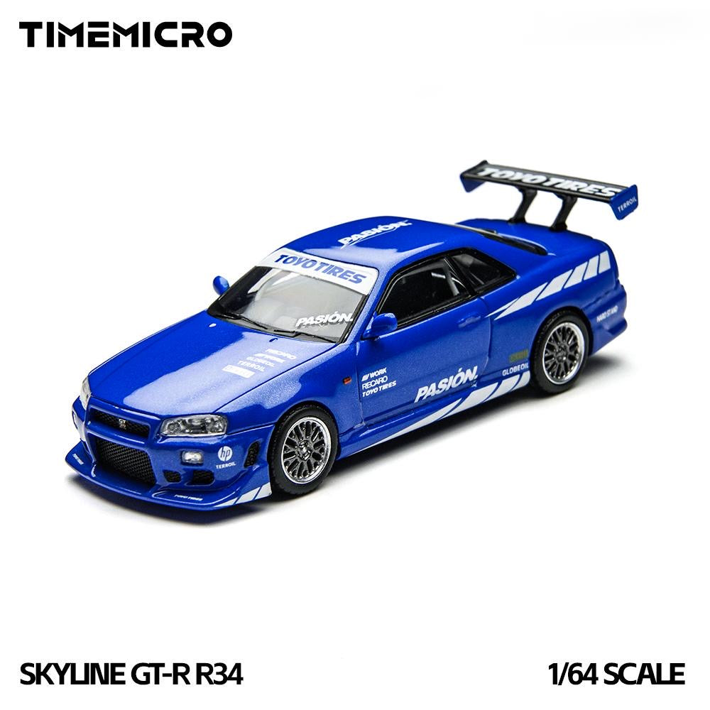 Time Micro 1:64 Nissan Skyline GT-R R34 - Blue