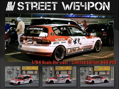 Street Weapon 1:64 Honda Civic EG6 Primo Idemitsu - Red/White