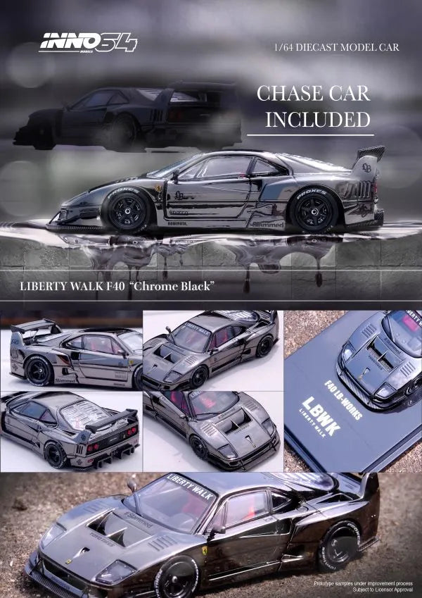 Inno64 1:64 LBWK F40 - Black Chrome