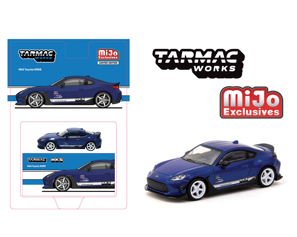 Tarmac Works 1:64 HKS Toyota GR86- Blue Metallic – Global64 – MiJo Exclusive