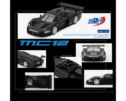 BBR Models 1:64 Maserati MC12 Competizione Test Fiorano 2004 - Matte Black