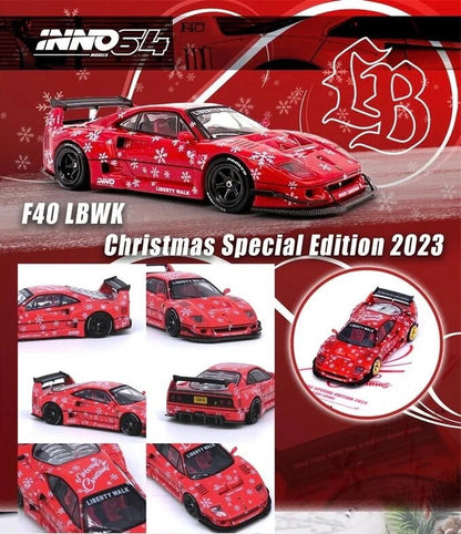 Inno64 1:64 LBWK Ferrari F40 Christmas 2023 Edition - Red