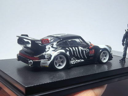 MyModelCollect 1:64 Porsche RWB 964 High Wing White Bone Dragon With Figure