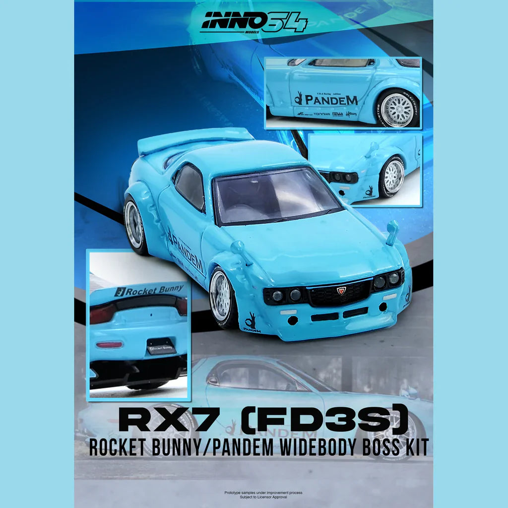 Inno64 1:64 Pandem Rocket Bunny RX7 FD3S - Tiffany Blue