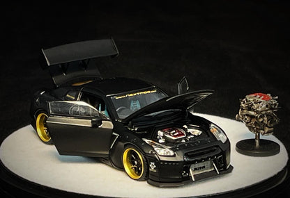 PGM 1:64 Rocket Bunny GT-R R35 Matte Black Luxury Version