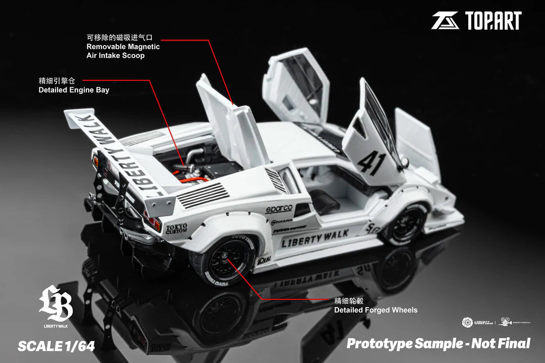 Top Art 1:64 LBWK Countach - White