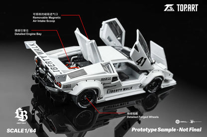 Top Art 1:64 LBWK Countach - White