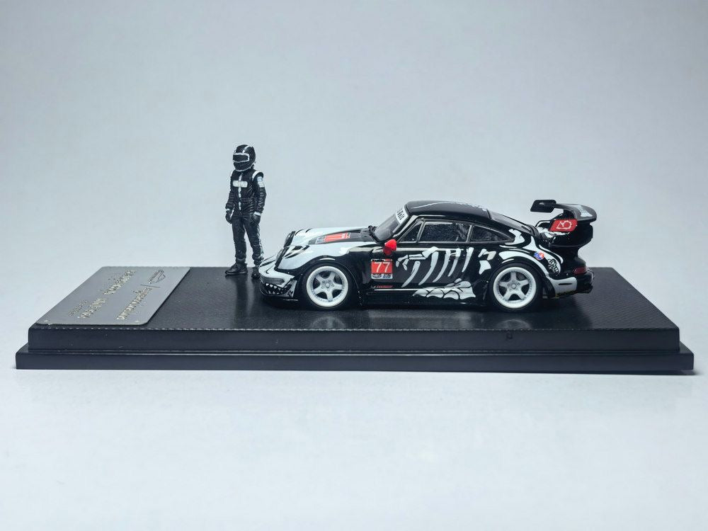 MyModelCollect 1:64 Porsche RWB 964 High Wing White Bone Dragon With Figure